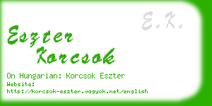 eszter korcsok business card